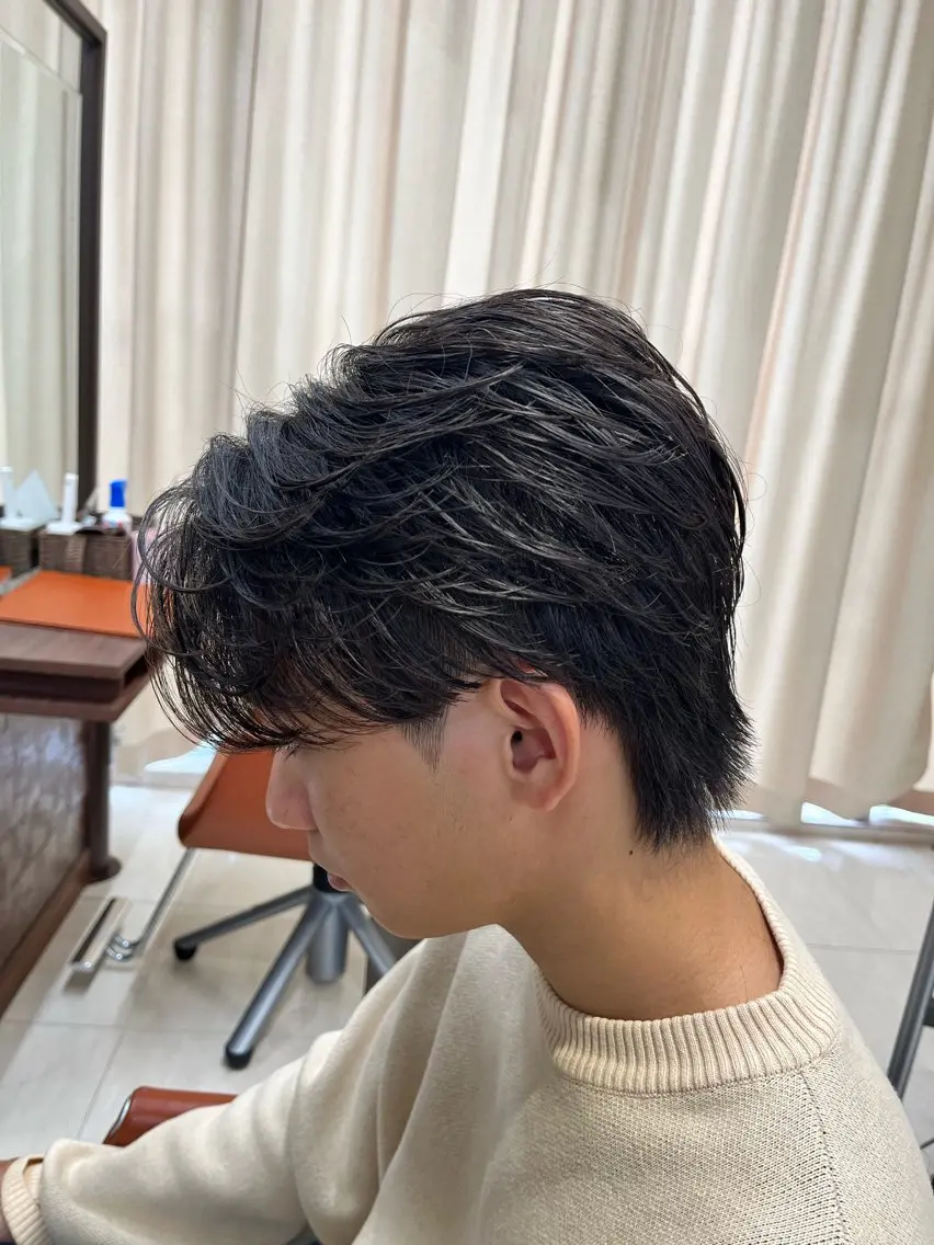 ショート パーマ メンズ フェザーパーマ メンズパーマ 🧊メンズ特化🧊 高木航希のヘアスタイル