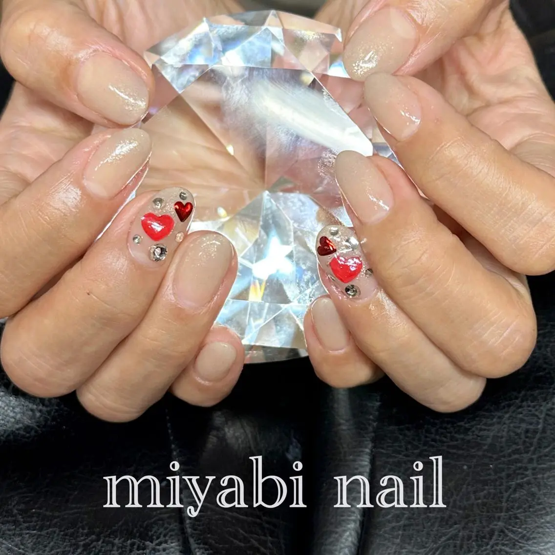 ネイル ジェルネイル グラデーション ハート キラキラネイル ラメ(グリッター) miyabi nail 桂川駅近くのネイルデザイン