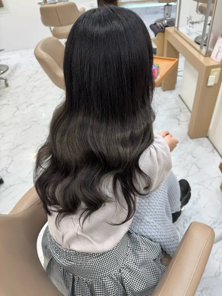 ロング シールエクステ エクステ 韓国風ヘア ロング 当日予約OKカット モデル濱川響太のヘアスタイル