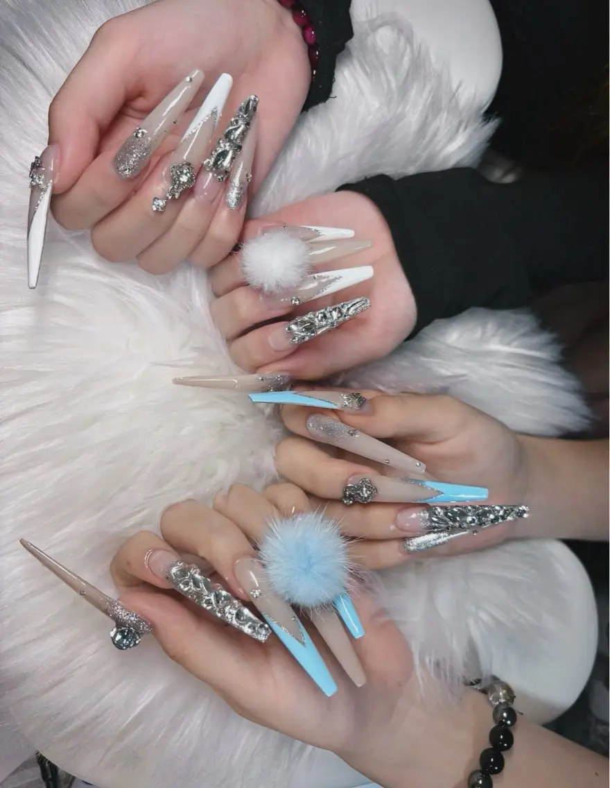 ネイル アートネイル オーロラネイル チークネイル 長さ出し フットネイル ハンドネイル Chan nailsのネイルデザイン