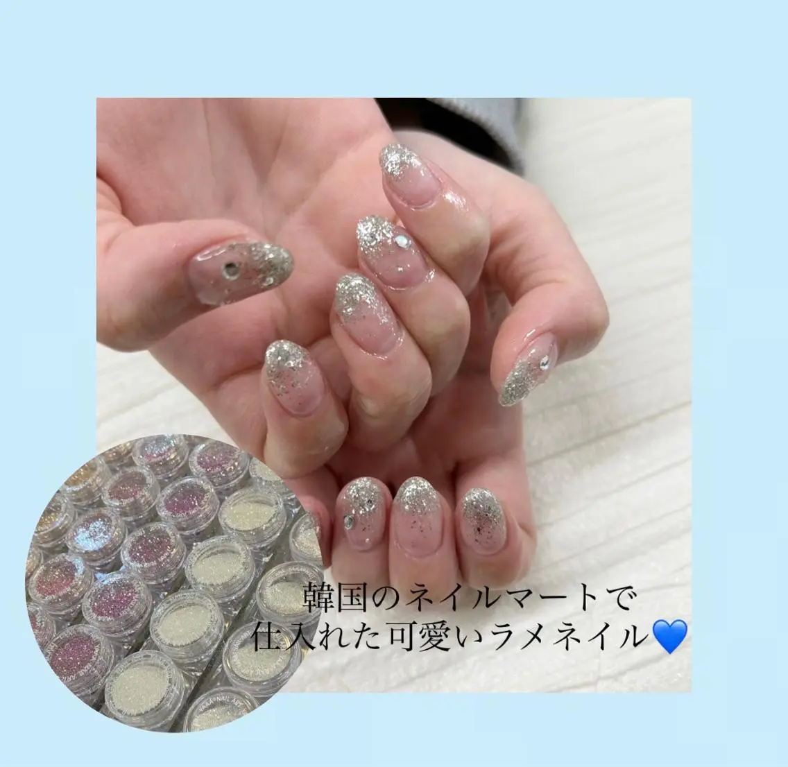 ネイル マツエク・マツパ アイブロウ 夏ネイル new me"のネイルデザイン
