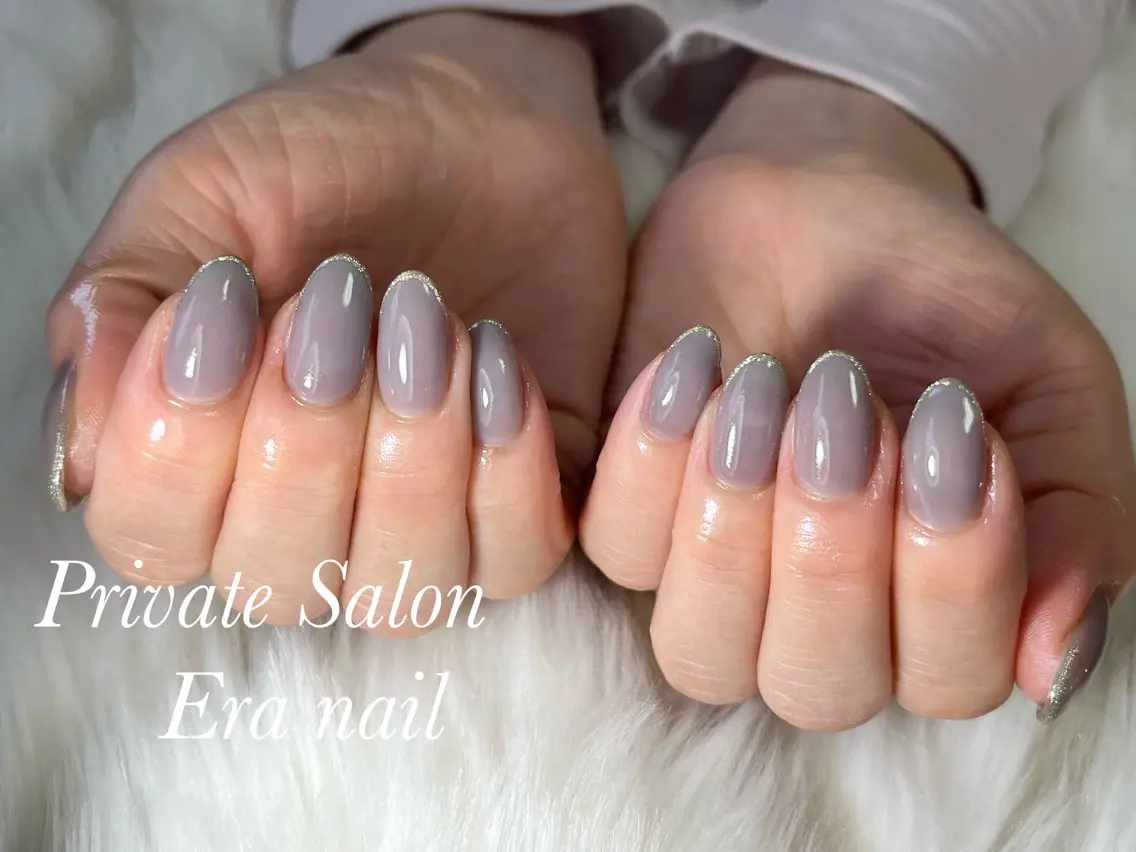 ネイル フレンチネイル ラメ(グリッター) ワンカラーネイル ハンドネイル Era nailのネイルデザイン