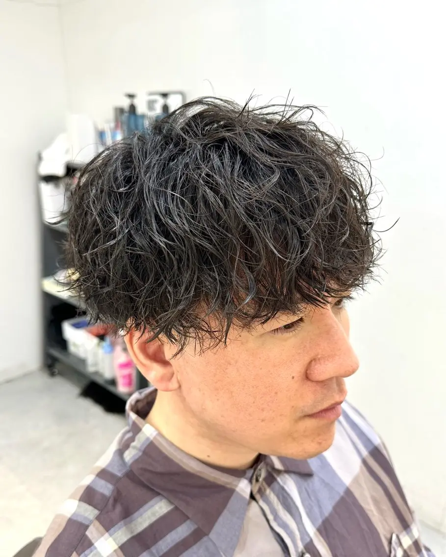 メンズカット+スパイラルパーマの写真