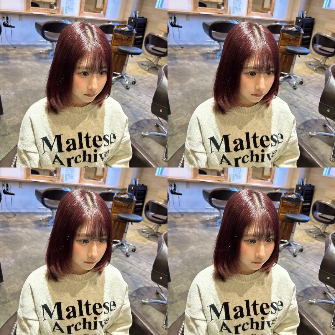ミディアム カラー レッドカラー レイヤーカット/ 縮毛矯正🇰🇷早坂のヘアスタイル