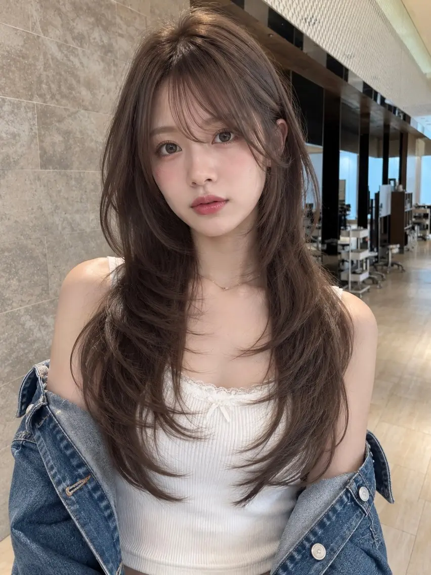 ロング カラー カット ヘアカラー トリートメント 🎀韓国ヘア🎀 高橋 凜羽のヘアスタイル