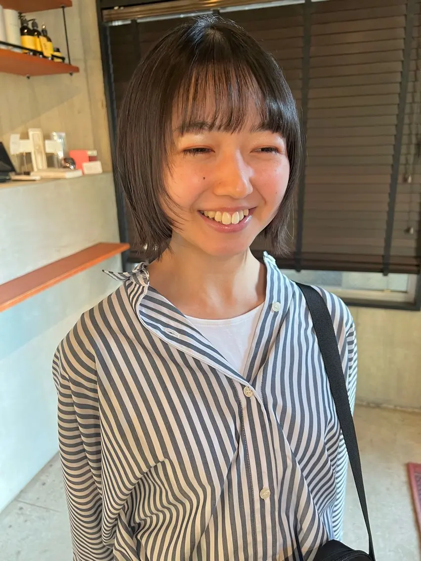ショート ボブレイヤー ボブ レイヤーカット 乕谷 美潮のヘアスタイル