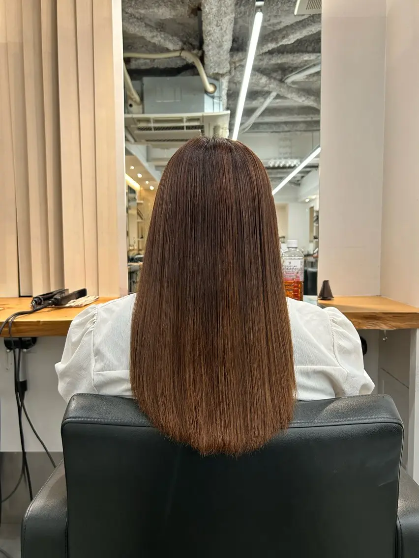 セミロング パーマ 縮毛矯正 ストレートパーマ 縮毛矯正 森珀斗/表参道 /ショート/ボブのヘアスタイル