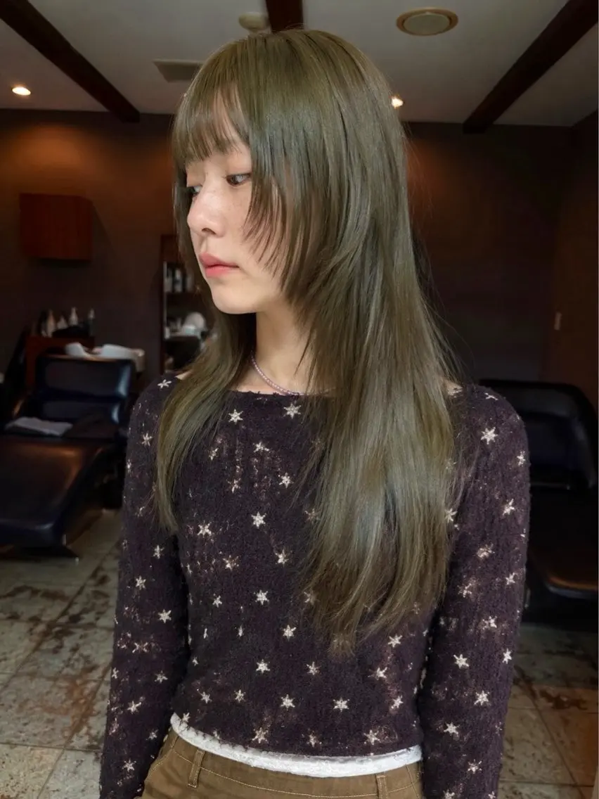 ロング カラー カット ヘアカラー レイヤー / ボブ/ 透明感カラーsakiのヘアスタイル