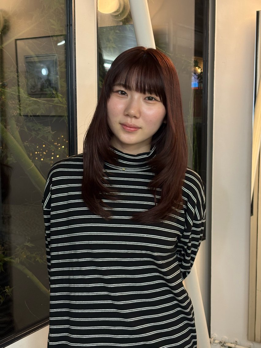 セミロング カラー ayuka boyのヘアスタイル