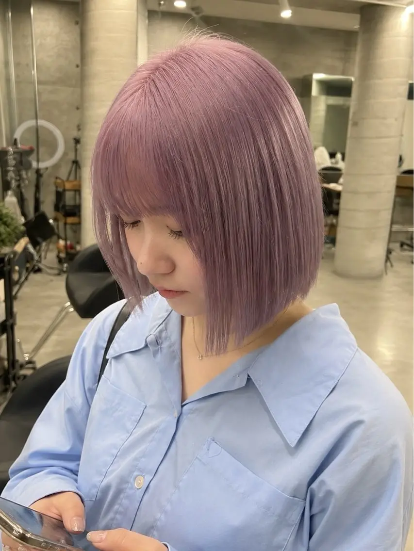 ミディアム ヘアカラー トリートメント azusa/心斎橋/ ハイトーンカラーのヘアスタイル