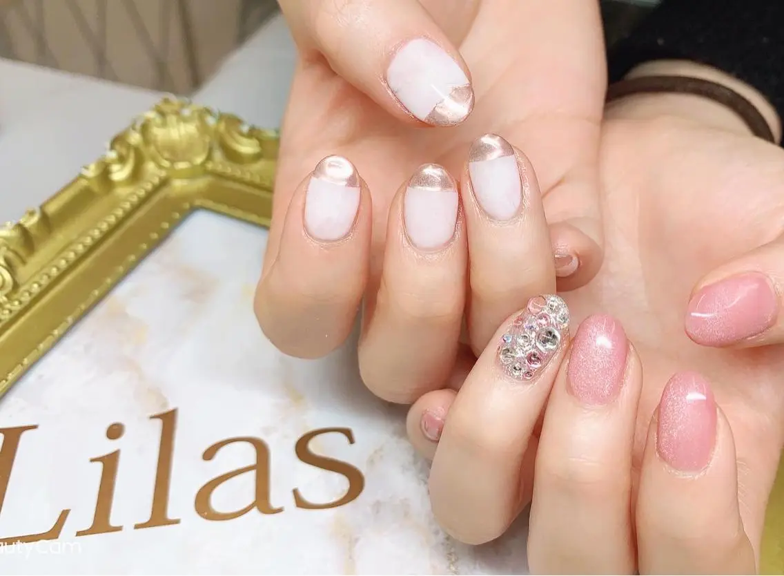 ネイル ジェルネイル グラデーション ハードジェル ロングネイル マグネットネイル Lilas Nailのネイルデザイン