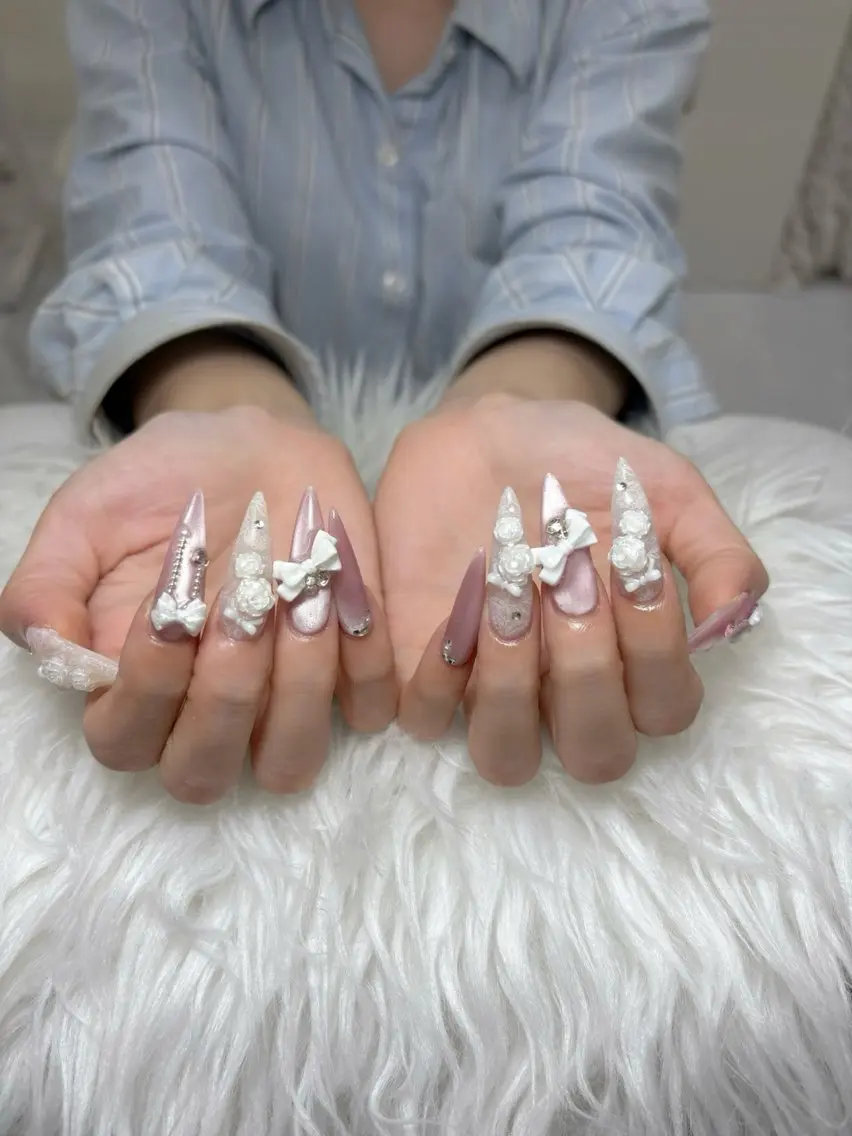ロング ハンドネイル NENENAIL 【シヨン】のネイルデザイン
