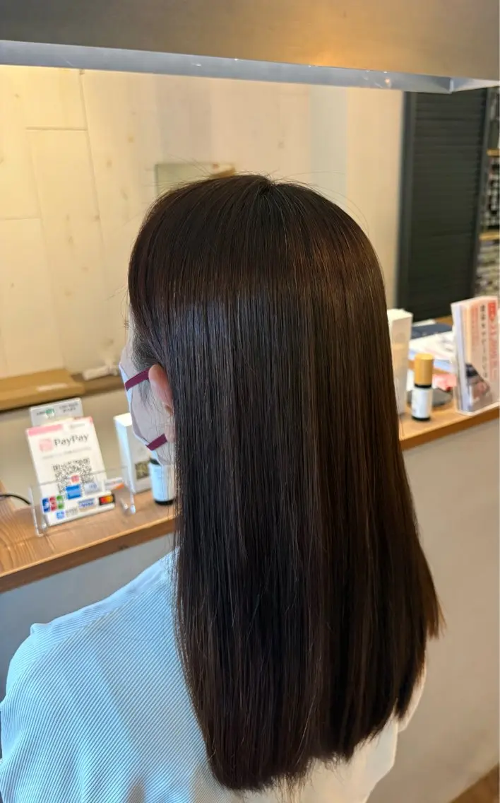 ミディアム 縮毛矯正 前田 尚希のヘアスタイル
