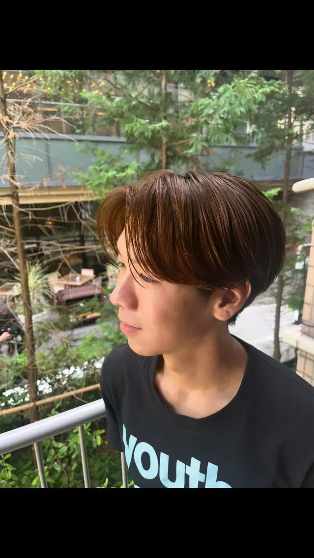ショート メンズ センターパート YAMATO✨渋谷 カラーモデル様募集のヘアスタイル