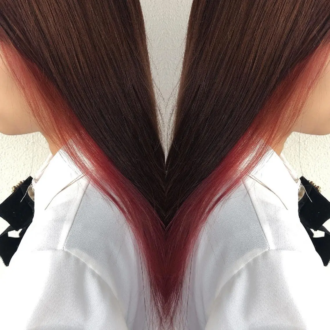 セミロング カラー ヘアアレンジ インナーカラー ピンクカラー カット ヘアカラー トリートメント 竹内啓太 ボブのヘアスタイル