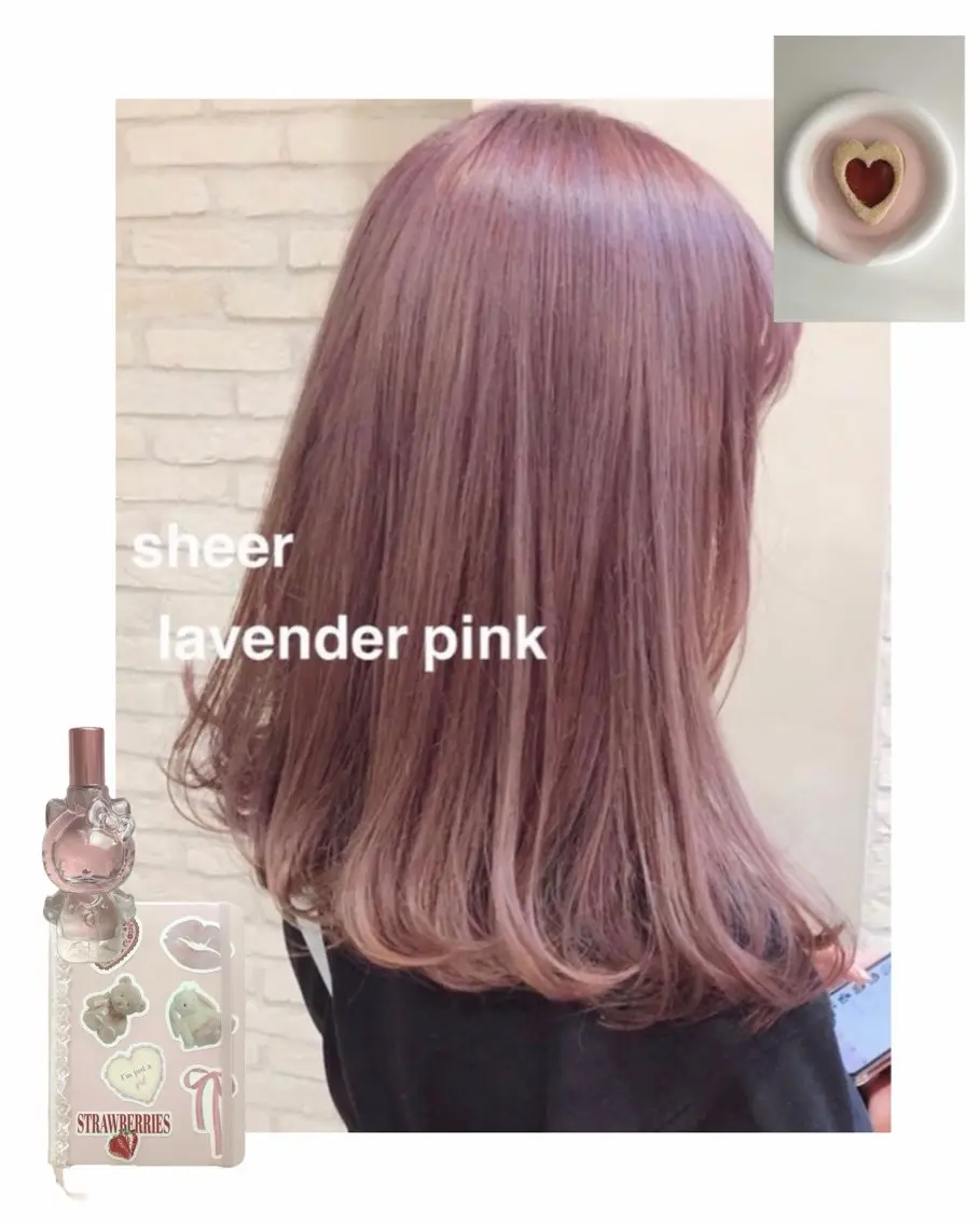 ミディアム ヘアカラー SHION🍒ྀི/ ヘアメ/ピンクカラーのヘアスタイル