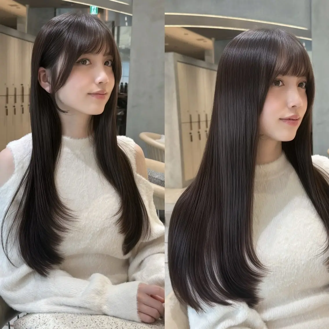 ロング カラー ロングレイヤー ブラウンカラー ダークブラウン レイヤーカット ロング カット ヘアカラー トリートメント レイヤー/艶感カラー /メンズ/KOSEIのヘアスタイル