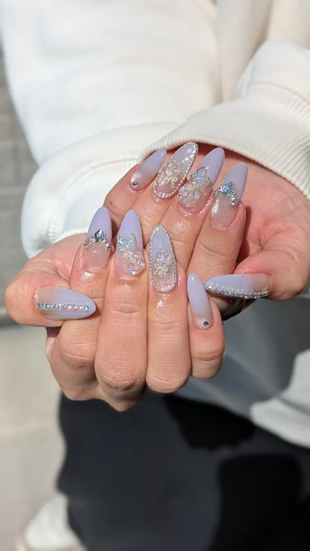 ネイル グラデーション 韓国ネイル マグネットネイル ワンホンネイル ハンドネイル m&pPrivate nailsalonのネイルデザイン