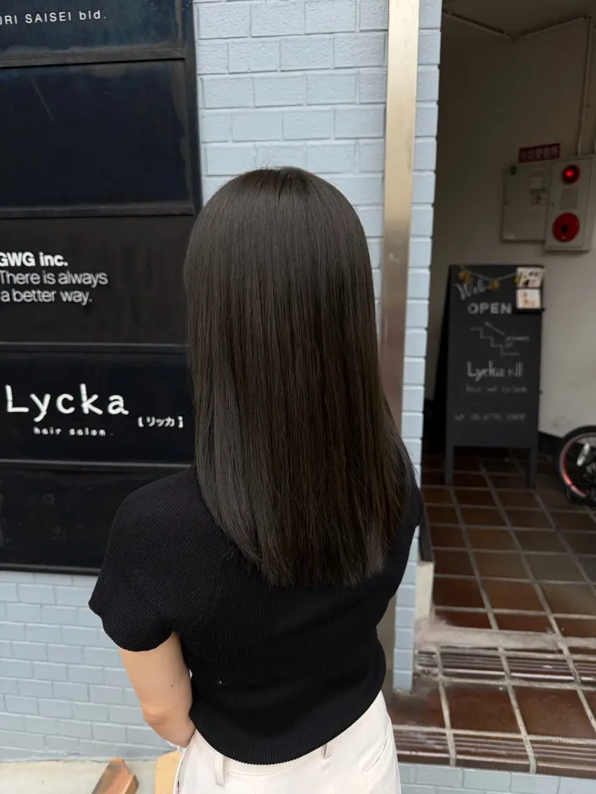 ミディアム ヘアカラー 柿本ひな カラーモデル様募集中のヘアスタイル