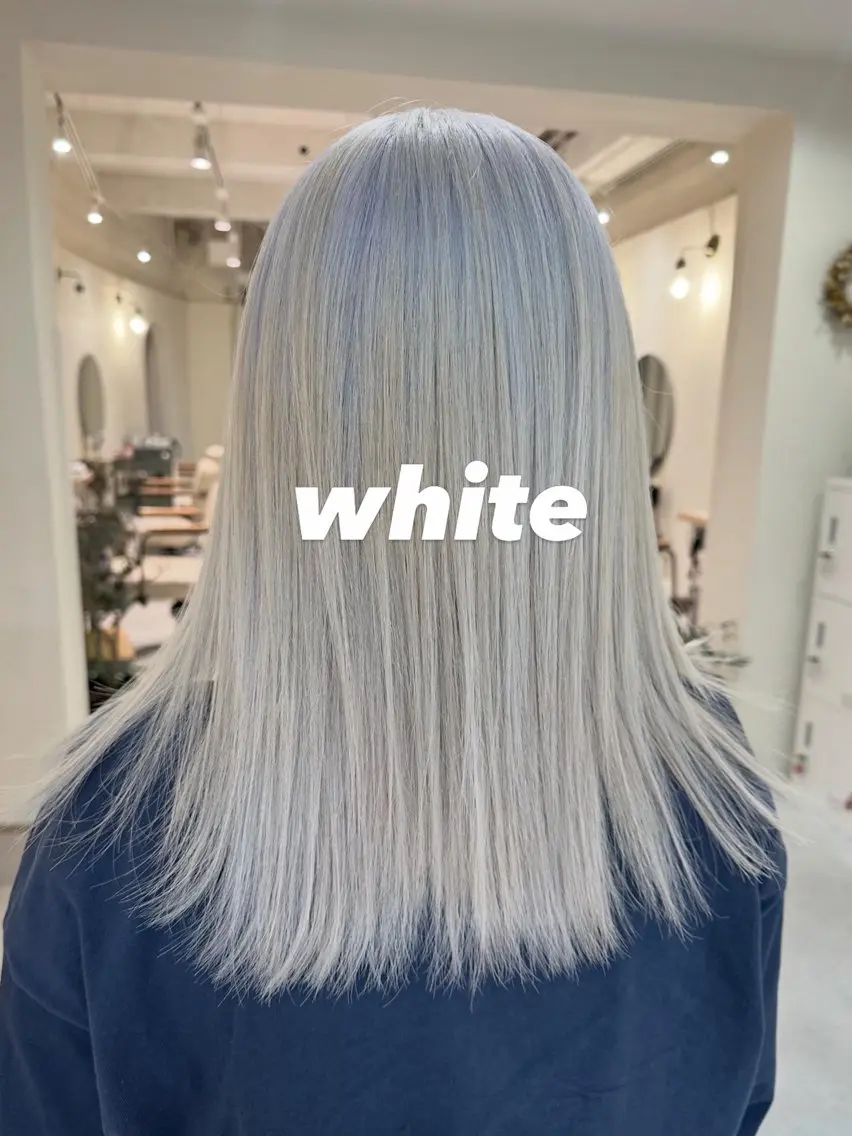 セミロング カラー ブリーチ ブロンド ケアブリーチ 透明感カラー ダブルカラー 銀座/ブリーチ/ ハイライト/MAMIのヘアスタイル