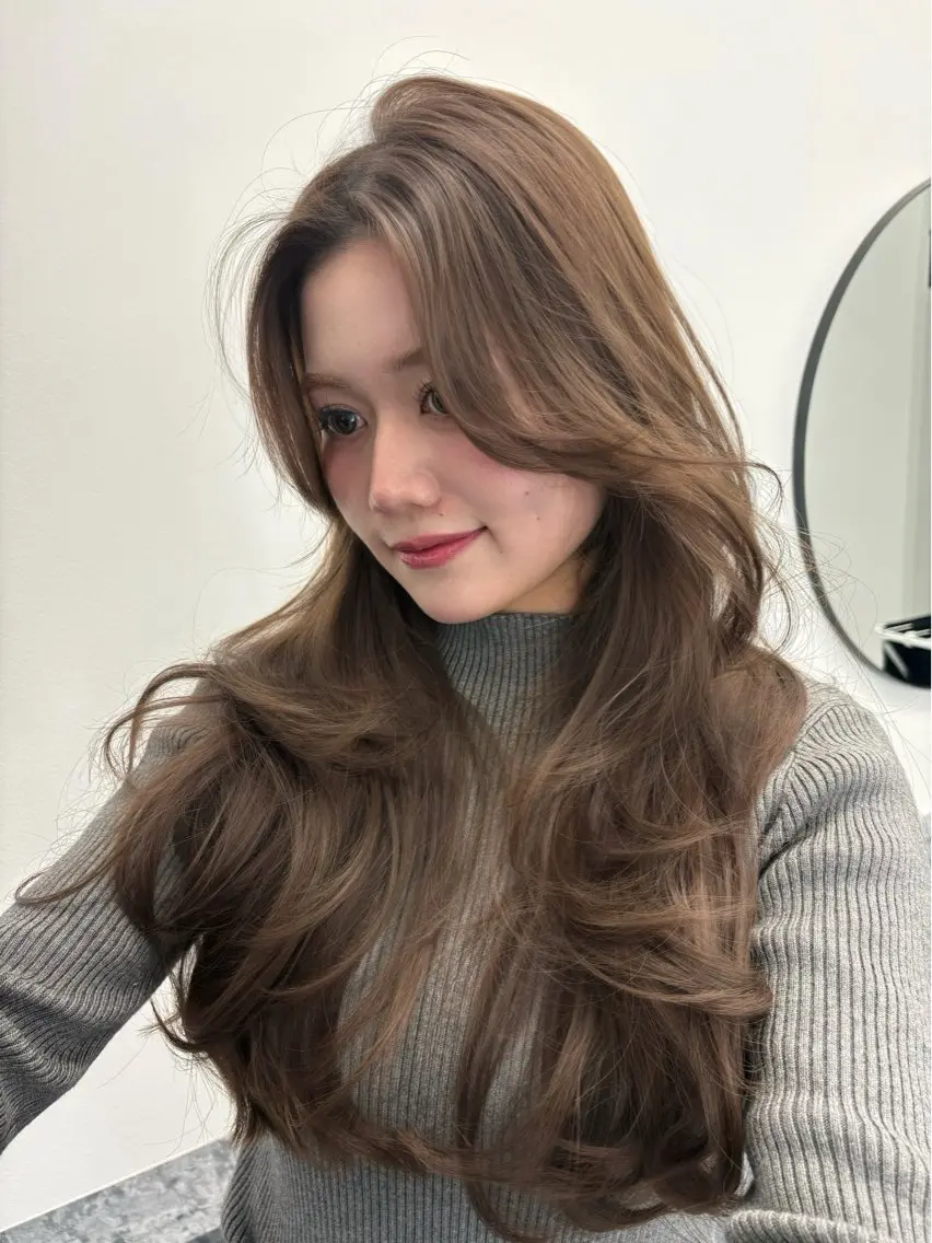 ロング カラー ヘアカラー Ardore 韓国風カラー大阪のヘアスタイル