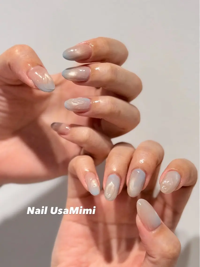 ネイル アートネイル ジェルネイル キラキラネイル オフィスネイル 春ネイル ハンドネイル Nail Usa Mimi ASAKOのネイルデザイン