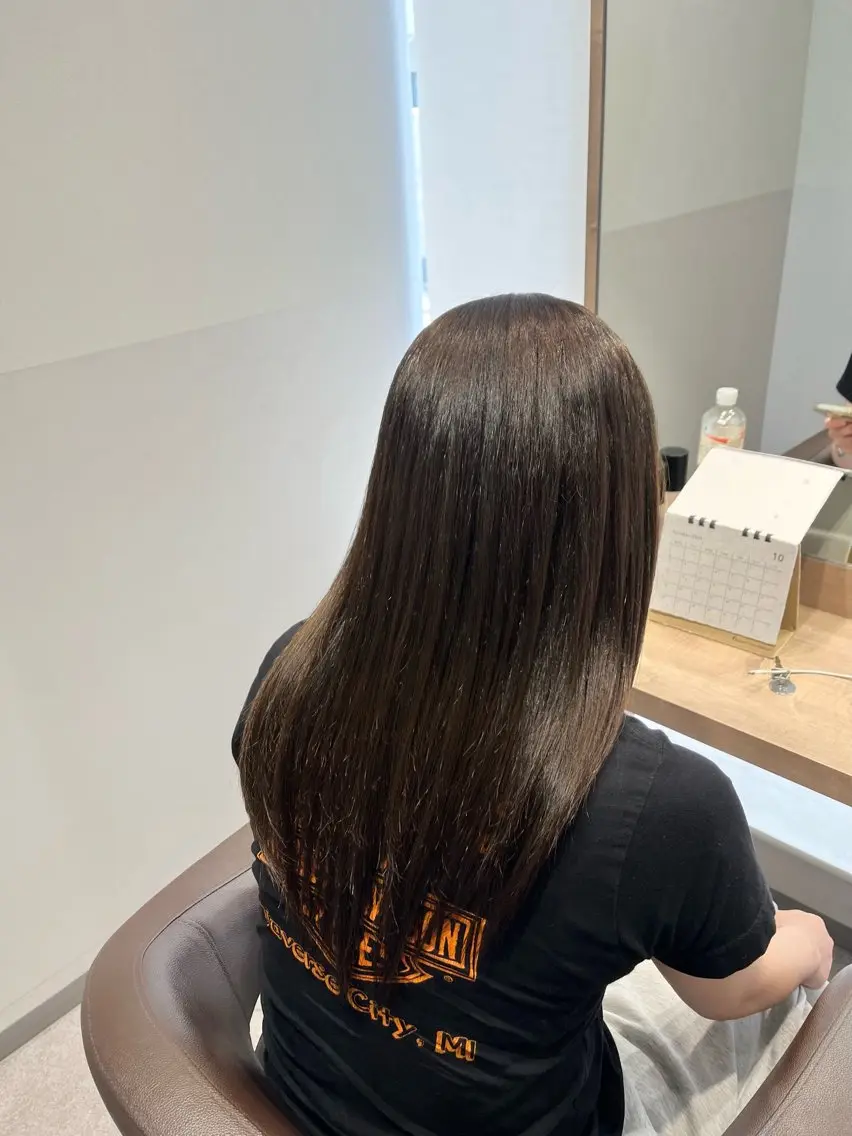 ロング カット ヘアカラー 縮毛矯正 大宮レイヤーカット× 透明感カラー　rioのヘアスタイル