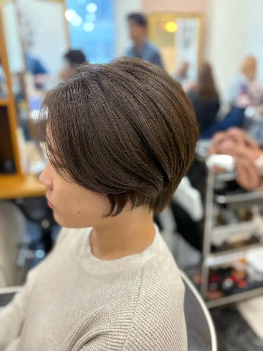 ショート カット ヘアカラー トリートメント 暗髪艶カラー/ 髪質改善TR/maiのヘアスタイル