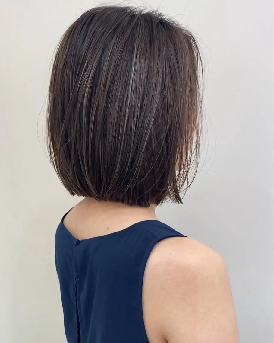 ミディアム カラー カット ヘアカラー トリートメント レイヤーカット/ ハイライト　千咲季のヘアスタイル