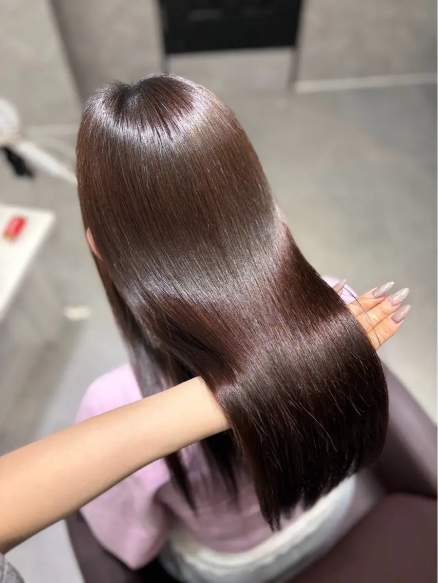 ロング ヘアカラー トリートメント 東 愛香のヘアスタイル