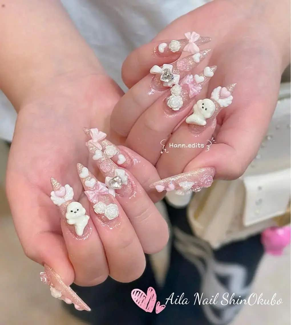 ロング 韓国風ヘア Aila Nail Shinokuboのネイルデザイン