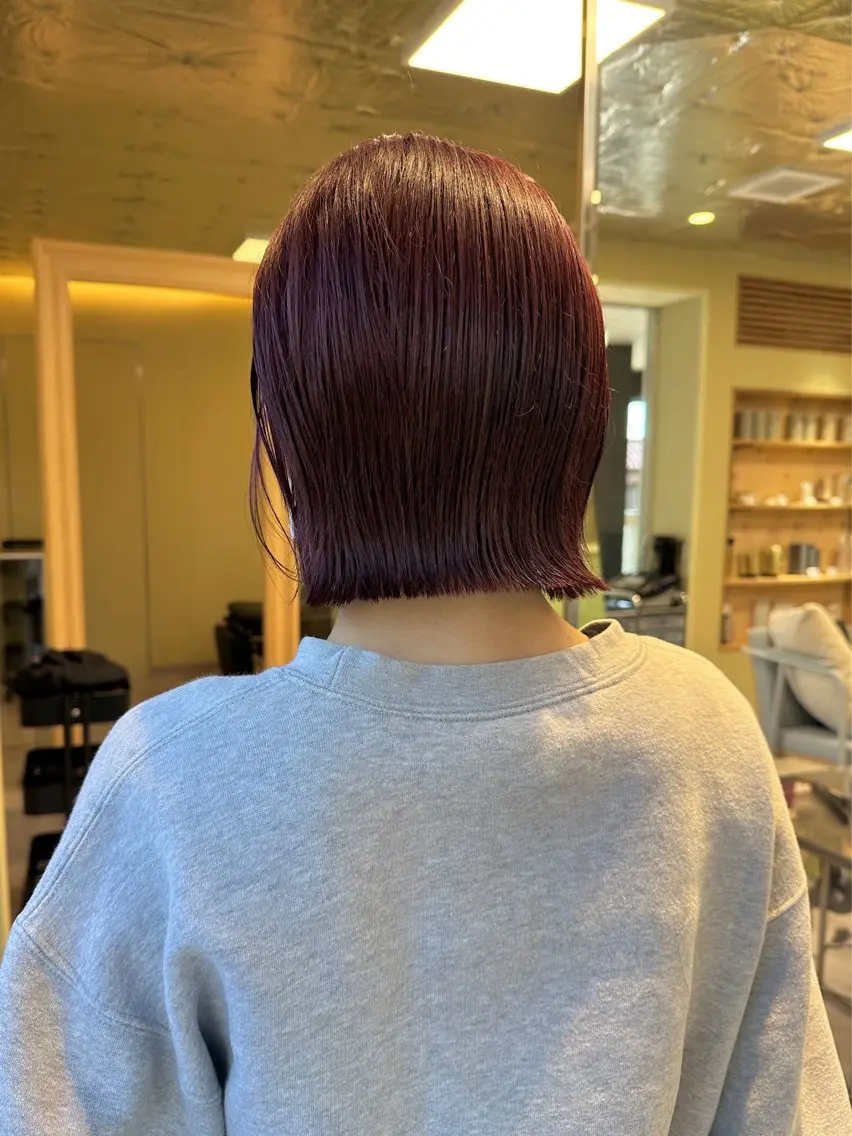 ミディアム カット ヘアカラー ボブ/ぱつっとボブ/ 谷口 海星のヘアスタイル