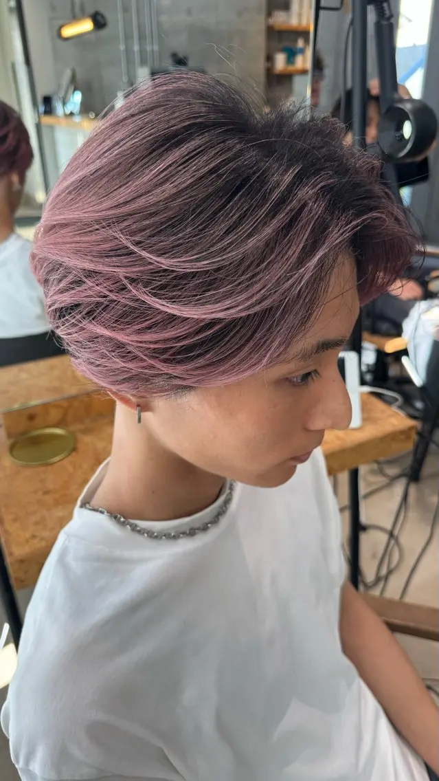 ショート カラー Kaho【mens/ ブリーチ/パーマ】のヘアスタイル