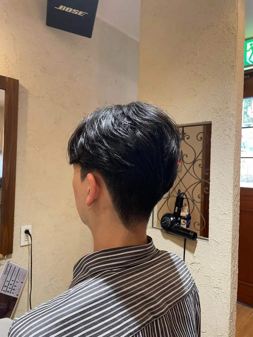 ショート メンズ センターパート メンズカット／枚方 ／森本修吏のヘアスタイル