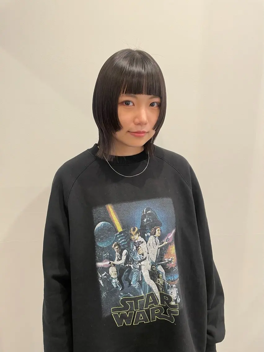 ミディアム カラー デザインカット 姫カット カット 渋谷 留菜のヘアスタイル