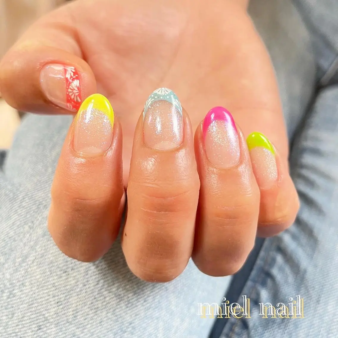 ネイル フレンチネイル マグネットネイル ハンドネイル miel nailのネイルデザイン