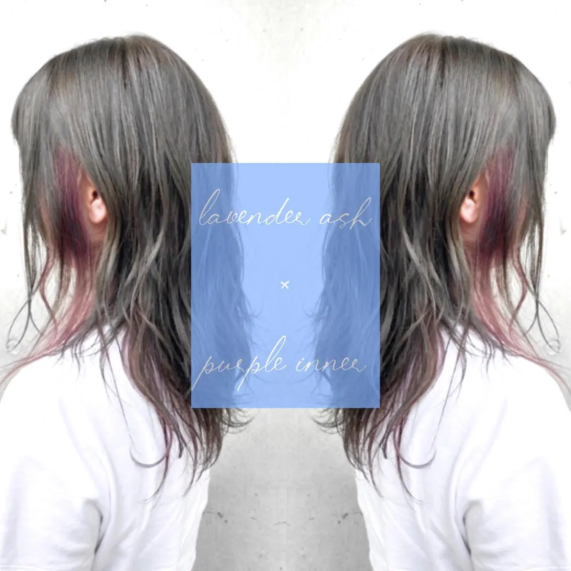 セミロング カラー アッシュ ブルーカラー ブルーアッシュ パープルカラー ヘアカラー Kirina/ 茨木/髪質改善のヘアスタイル