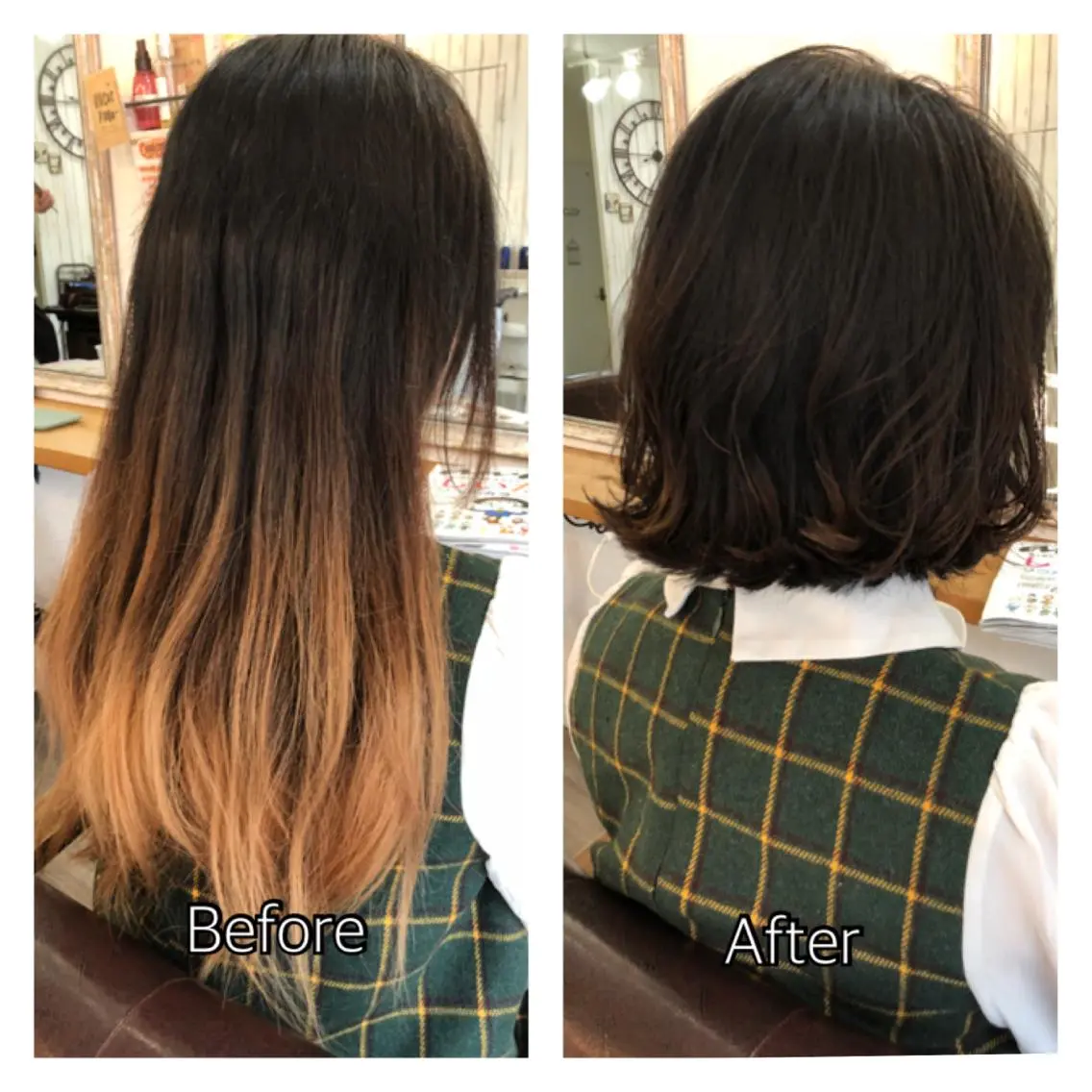 ミディアム ボブ レイヤーカット カット トリートメント 西村 ようこのヘアスタイル