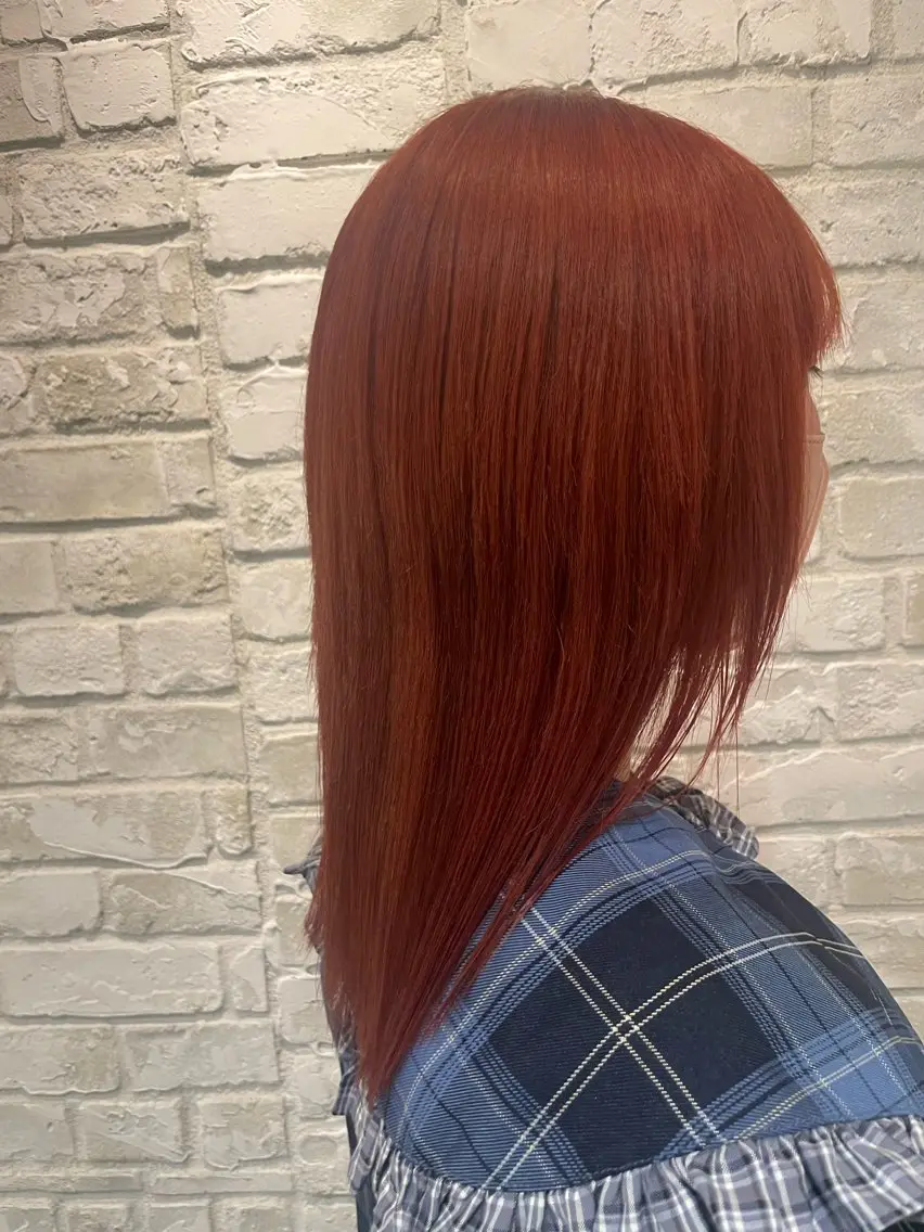 セミロング カラー オレンジ cloe仙台🫧 ツバサ💎🪞💙のヘアスタイル
