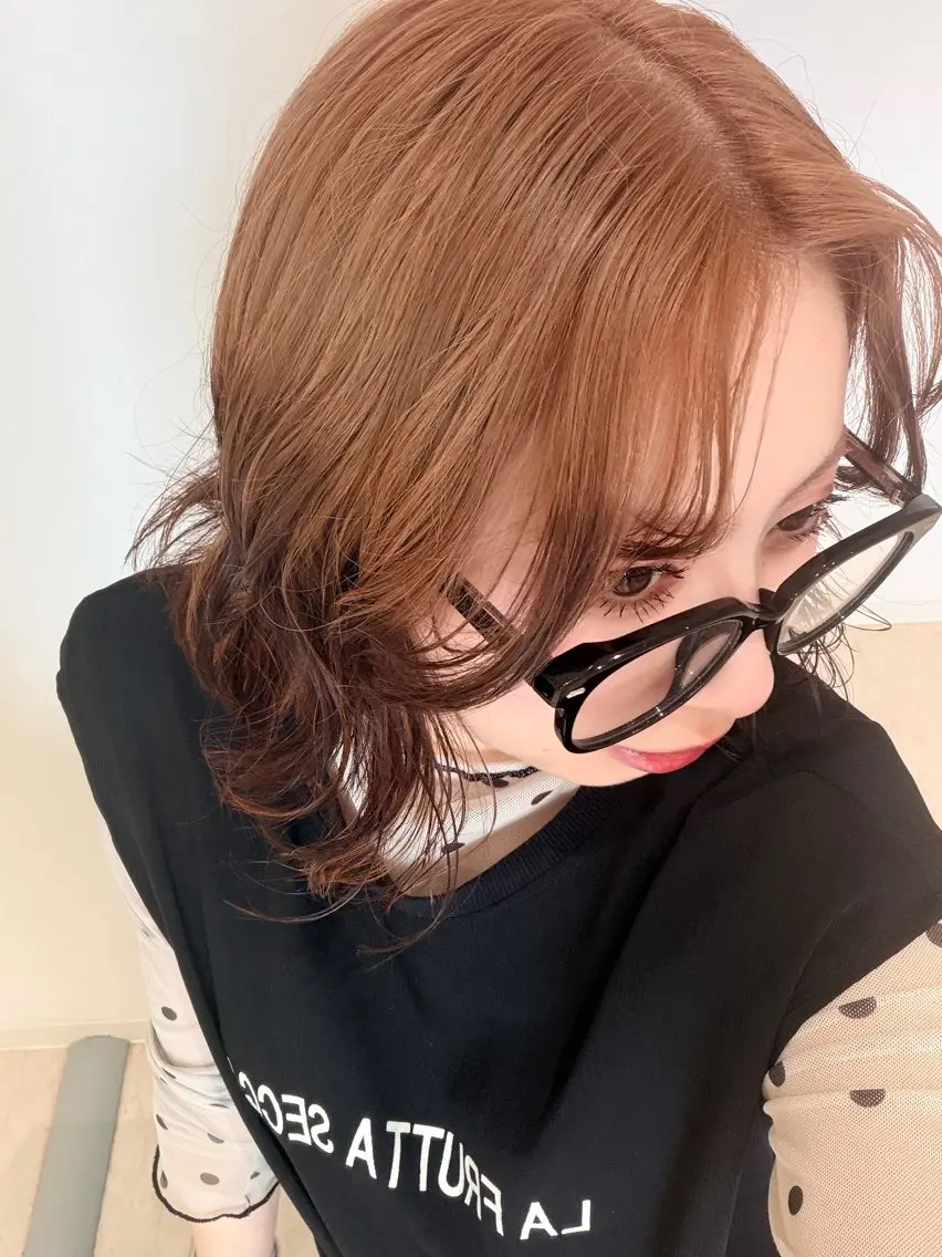 ミディアム ヘアカラー 木村 友泉のヘアスタイル