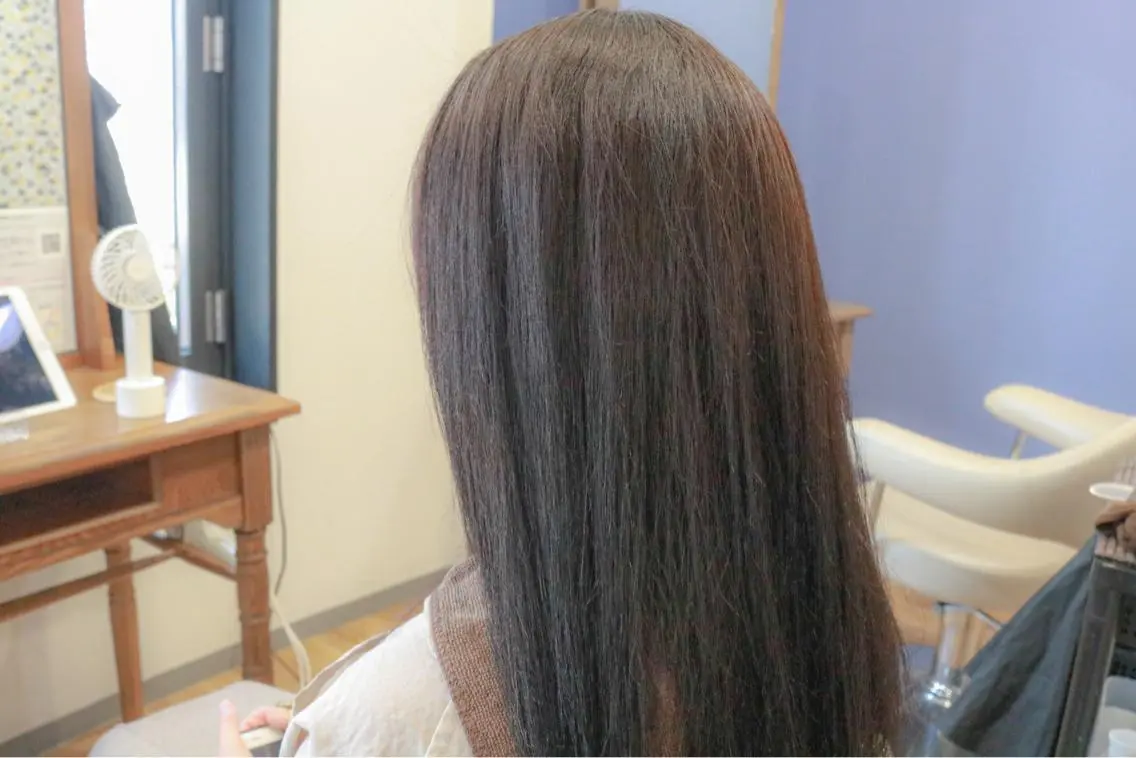 ロング カット 縮毛矯正 透明感カラー🇰🇷 レイヤー✨桑原　研太のヘアスタイル