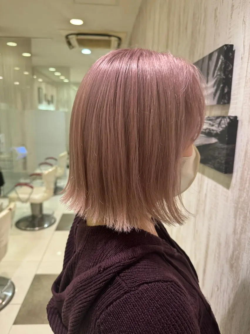 ダブルカラー(ブリーチ込み)+塩基性カラーの写真