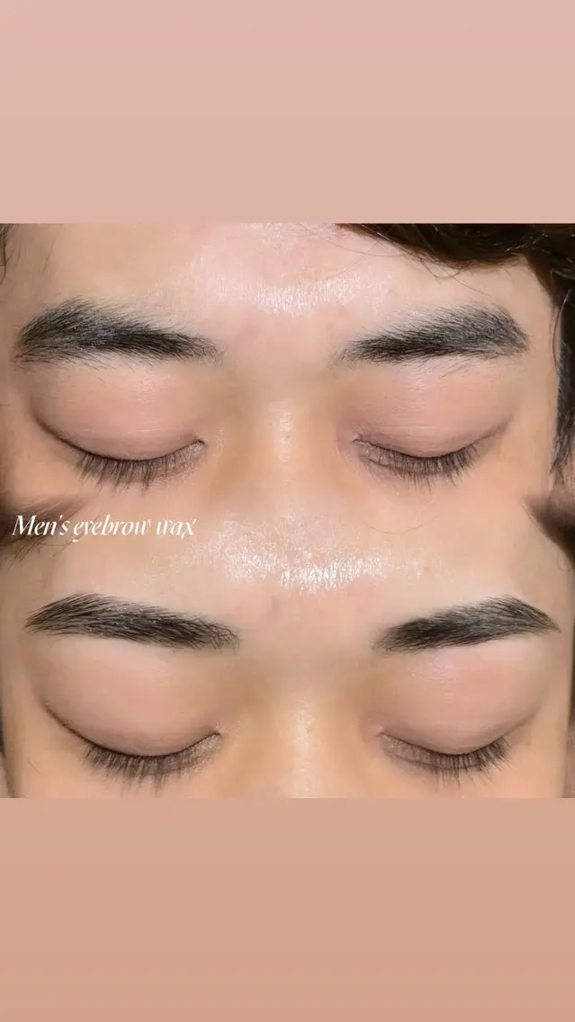 メンズアイブロウwax(間引きカット)💙🩵の写真