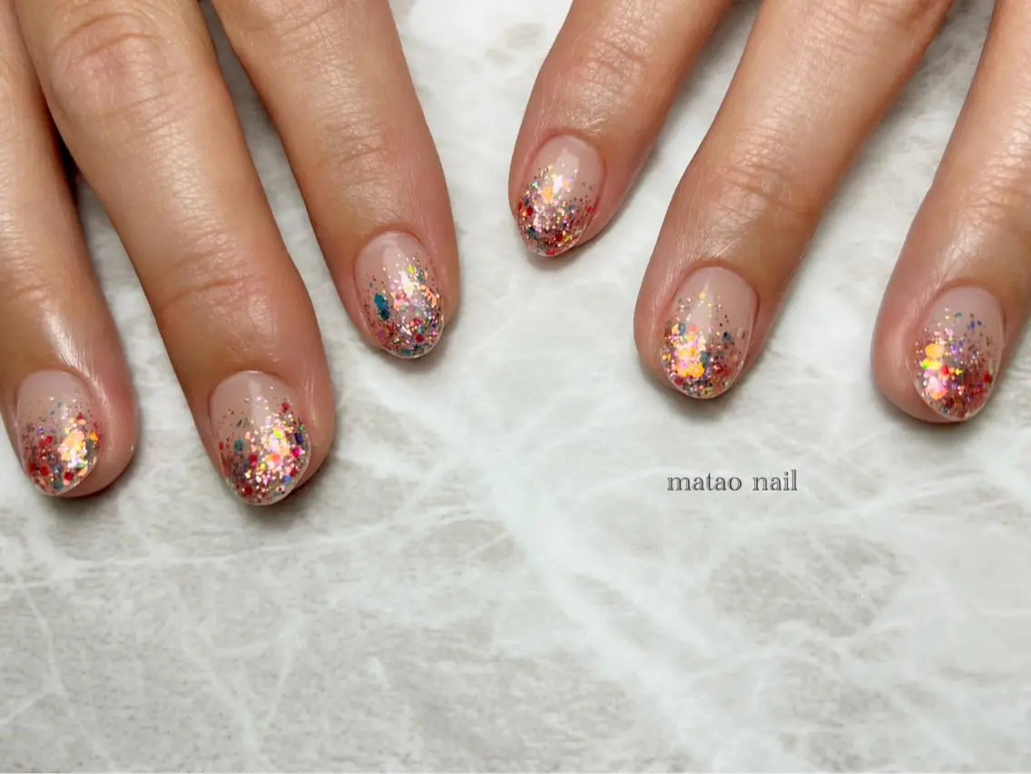 ネイル ラメ(グリッター) 春ネイル ハンドネイル フットネイル matao nailの眉毛・アイブロウイメージ
