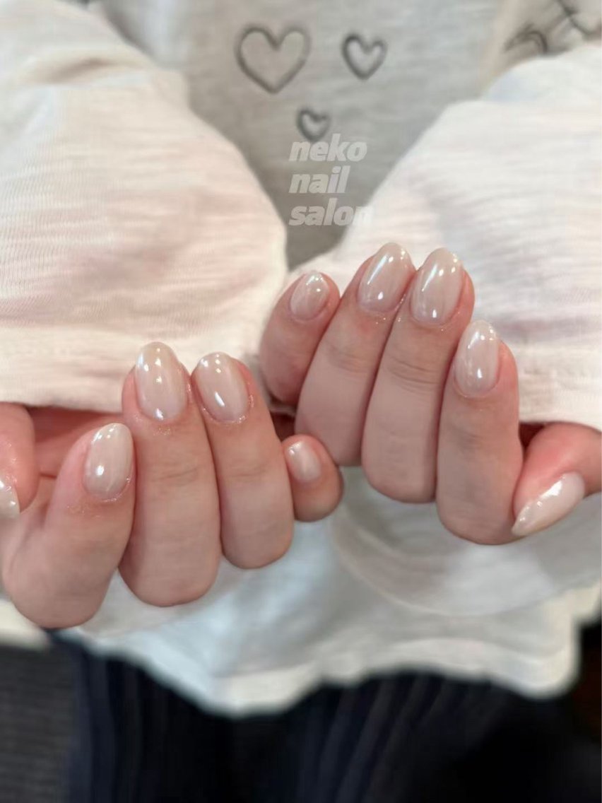 ネイル 氷ネイル・うるうるネイル ワンホンネイル neko nail三宮元町店のネイルデザイン