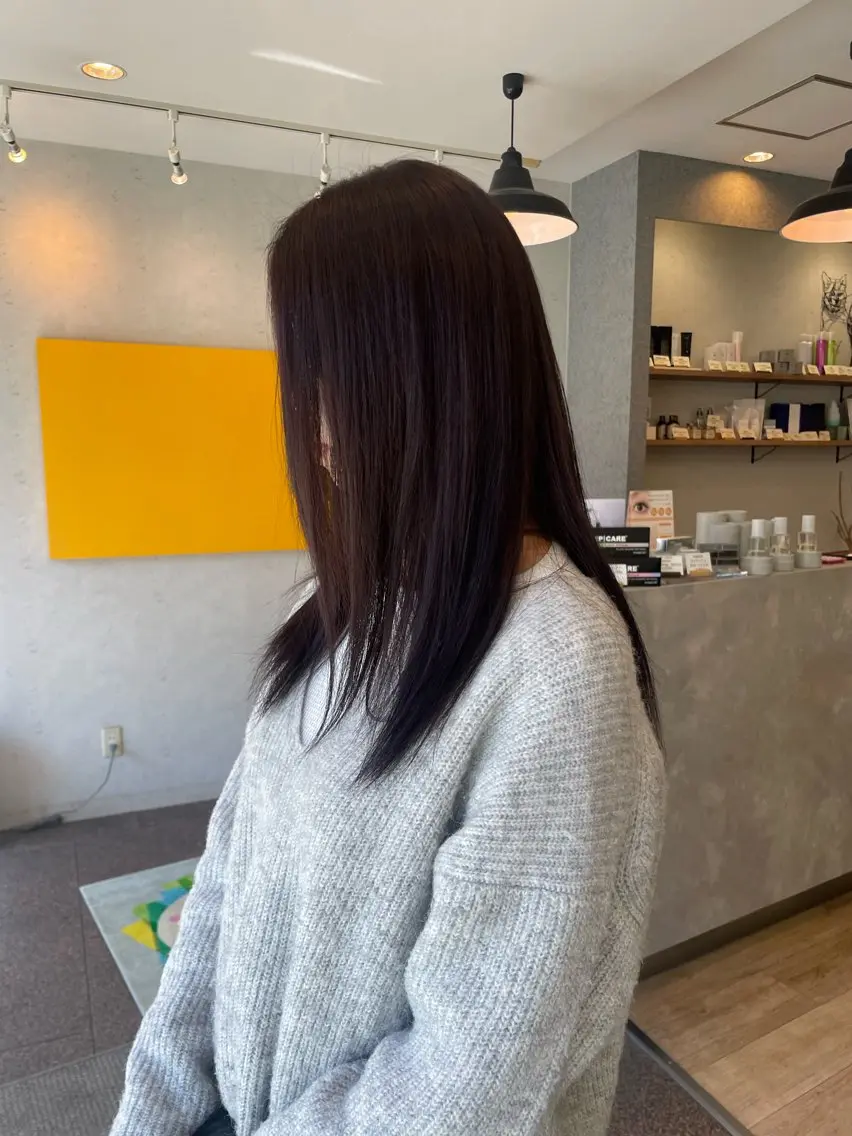 ロング カラー 透明感カラー グレージュ ラベンダーカラー ラベンダーグレージュ ラベンダーグレー 髪質改善/Bloss om🌷高橋沙衣のヘアスタイル