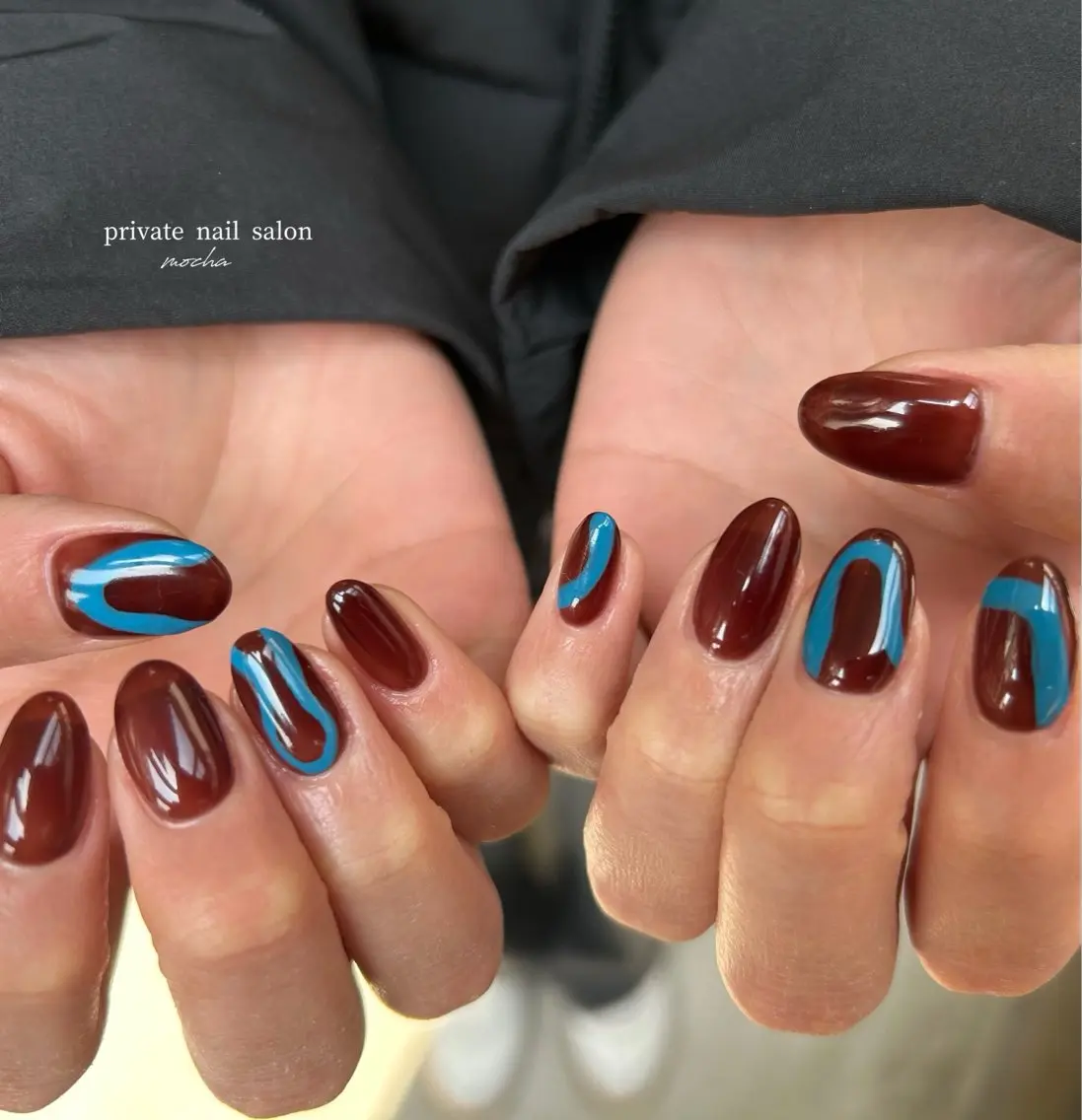 ネイル カジュアル フレンチネイル マグネットネイル ミラーネイル ニュアンスネイル ハンドネイル mocha nailのネイルデザイン