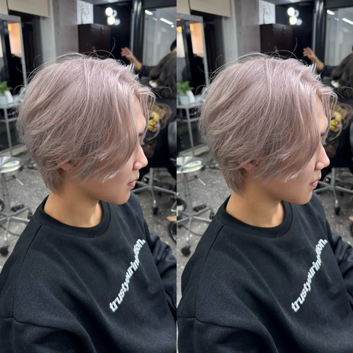 ショート カラー メンズ メンズブリーチ メンズウルフカット ベージュカラー ブリーチ シルバー カット ヘアカラー トリートメント 新宿/髪質改善支持率 No.1💍yasuのヘアスタイル
