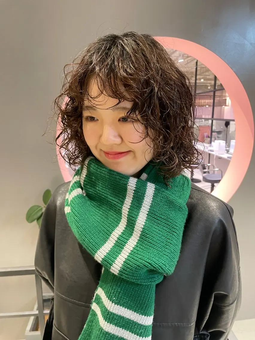 ミディアム パーマ カット パーマ ないとう ゆうかのヘアスタイル