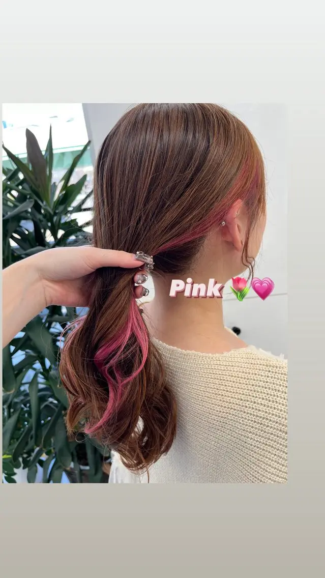 ロング カラー ピンクカラー 🫧‪Ameri🫧 Emma ecoleのヘアスタイル
